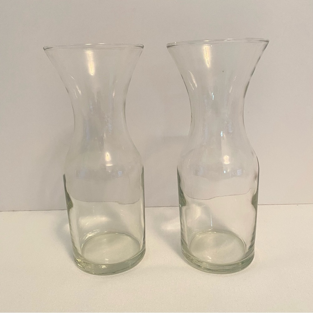 Vintage Small Glass Carafe Decanters Set of 2